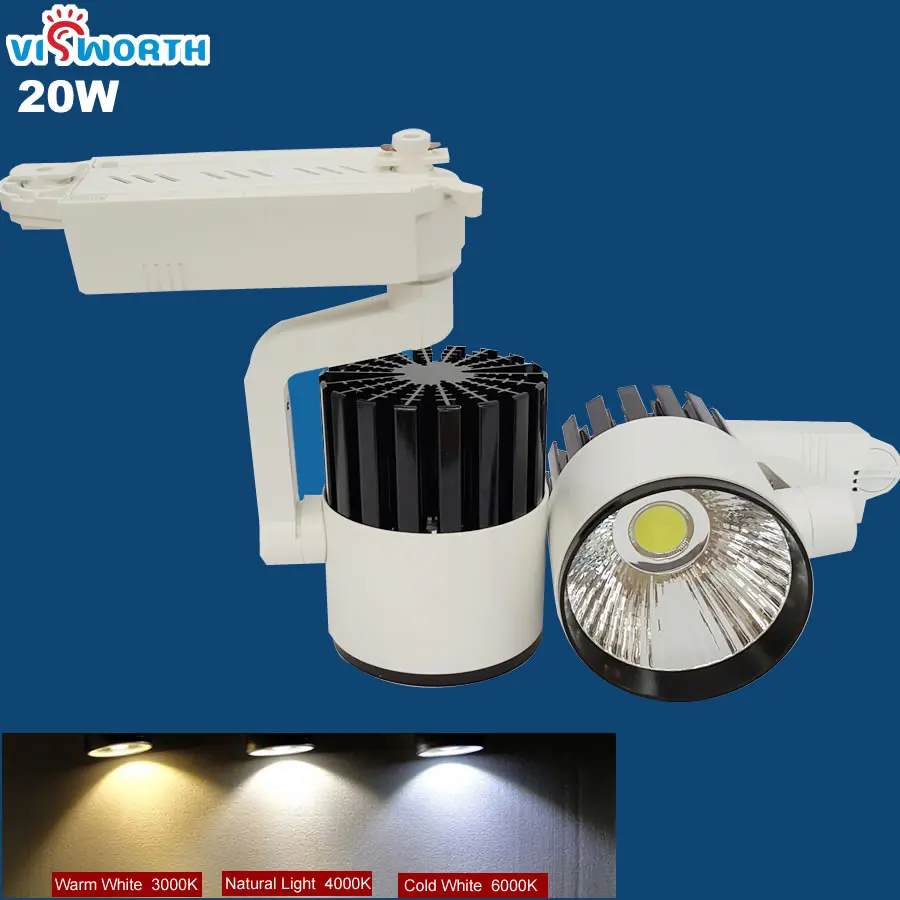 

Modern 20w led cob track light ac 110v 220v 230v 240v rail light spotlight warm white/cold white led bulb Knob switch LED LAMP