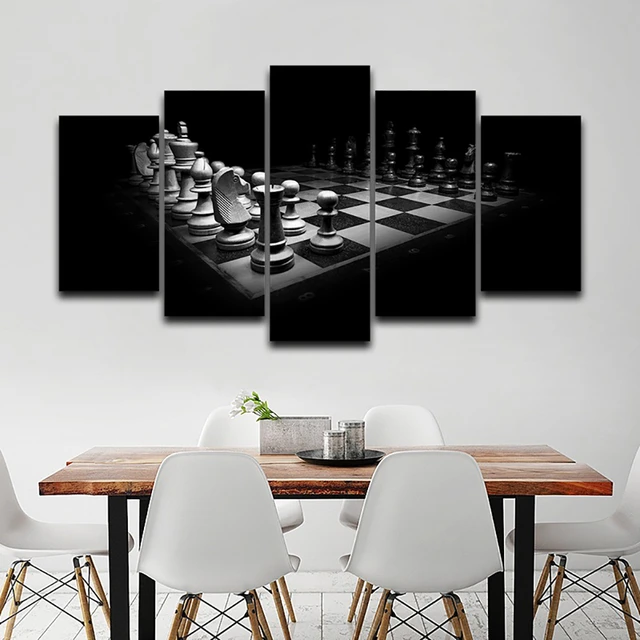 Jogo de xadrez e abertura parede arte da lona cartaz impressão escritório  pintura imagem casa sala estar decoração pintura - AliExpress