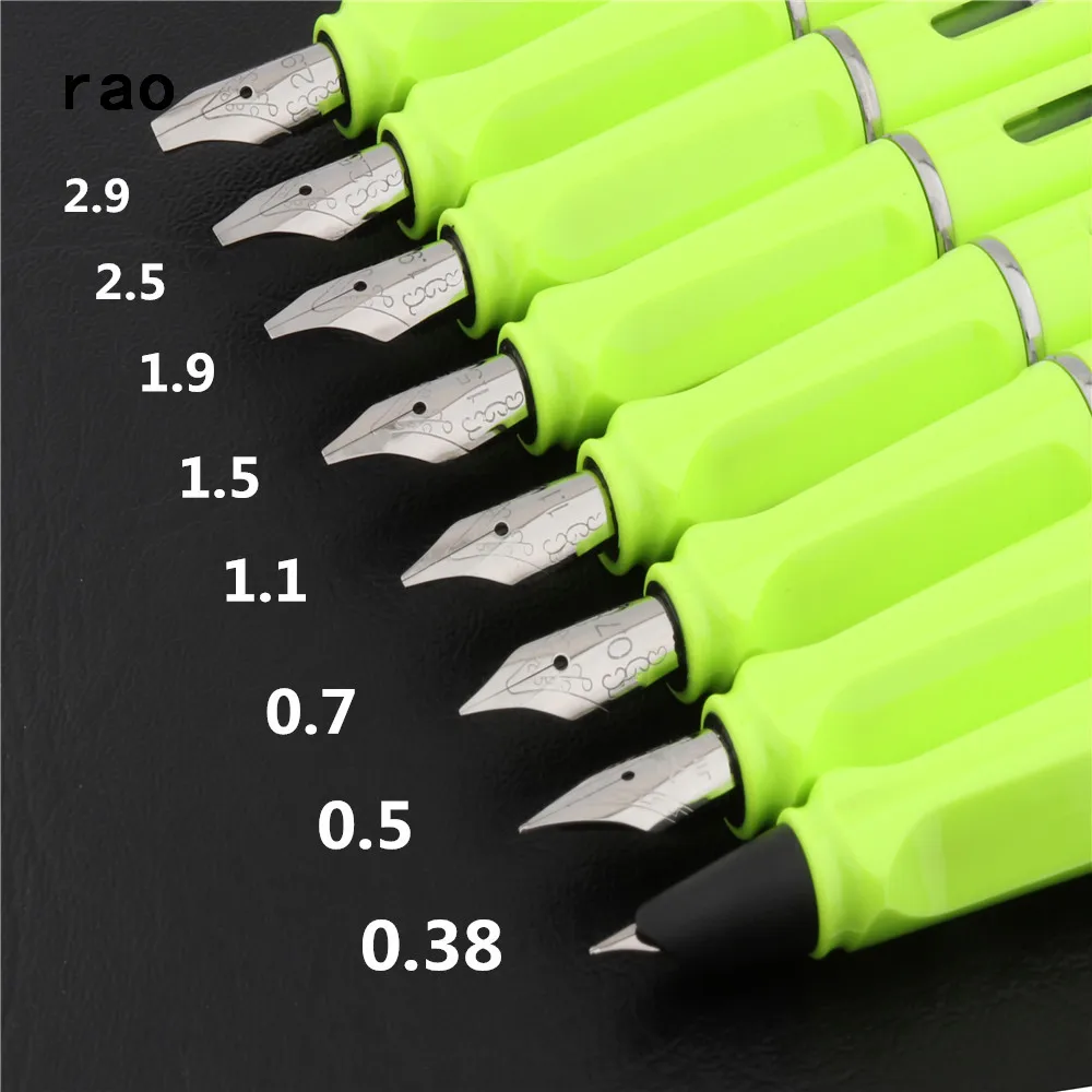 

Jinhao Fluorescent green Student school office Gothic parallel to art Flat Tip Vinyl Tibetan Arabic Fountain Pen