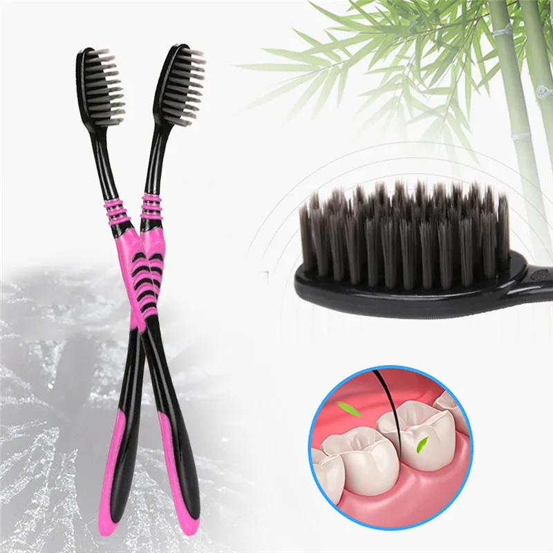 10 шт./упак. двойной Ultra Soft Зубная щётка с бамбуковым древесным углем нано щетка Зубная щетка стоматологический Уход за полостью рта гигиена полости рта зубная щетка