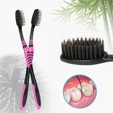 10 шт./упак. двойной Ultra Soft Зубная щётка с бамбуковым древесным углем нано щетка Зубная щетка стоматологический Уход за полостью рта гигиена полости рта зубная щетка