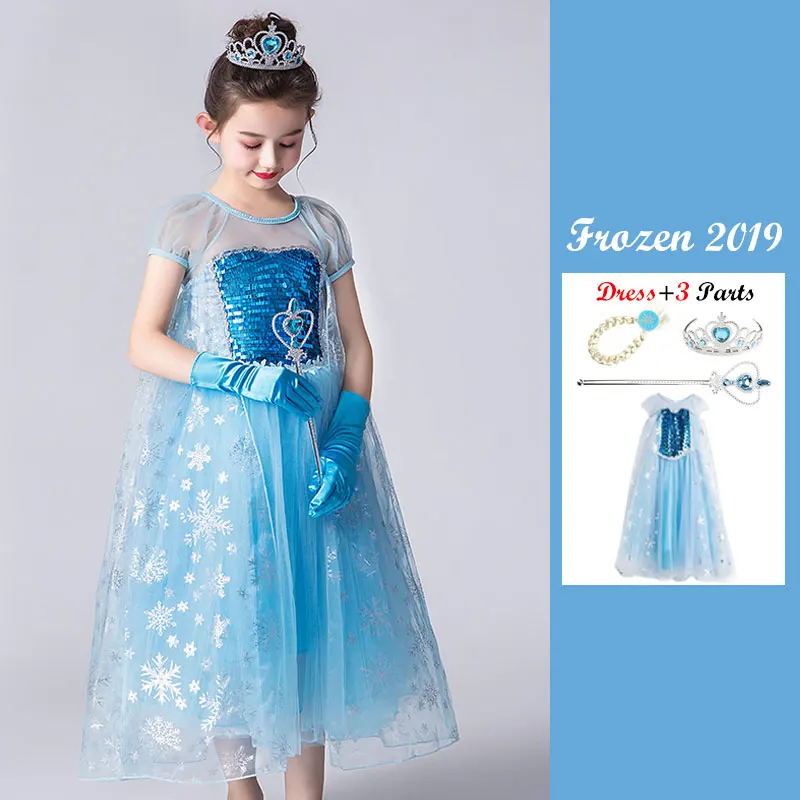 Детские праздничные платья для девочек; платье Эльзы; Рождественский костюм принцессы; лето ; платья для девочек-подростков; детская одежда - Цвет: C-Princess Dress