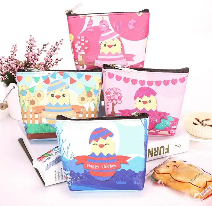 

M086 Cute Cartoon Creative Treasure Chicken Here Cute Chick Coin Purse Wallet Card Bag Girl Women Student Gift Wholesale