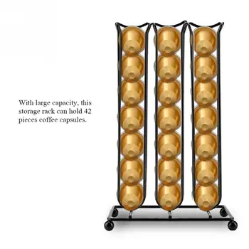 

Metal Coffee Pod Holder Nespresso Capsule Stand Dispenser 3 Lines Coffee Capsule Storage Rack For 42 Pcs Capsule