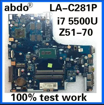 

abdo AIWZ0/Z1 LA-C281P motherboard for Lenovo Z51-70 notebook motherboard CPU i7 5500U R7 M360 2G DDR3 100% test work