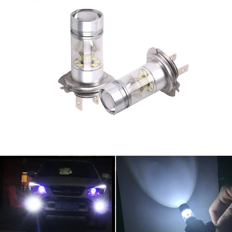 2Pcs H7 LED Bulb Super Bright Car Fog Lights 12V 6000K White Driving