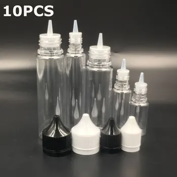 

10PCS X 10ML 30ML 50ML 60ML FAT Empty Plastic e Liquid Juice Oil Vape Dropper Bottles Clear Jars Containers PET