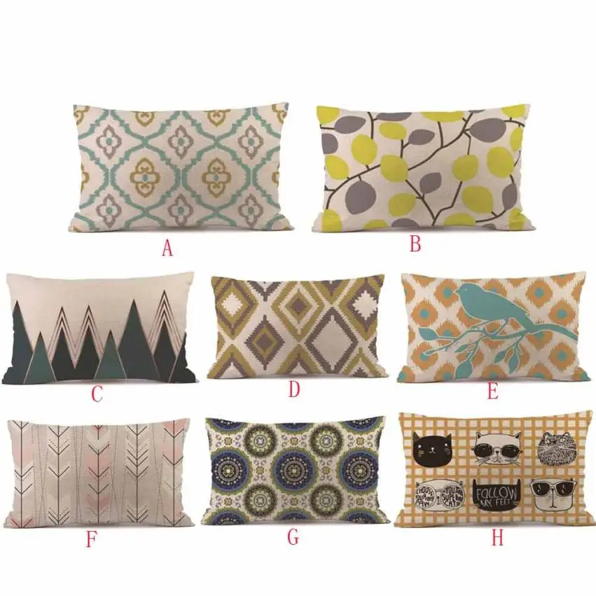

Pillowcase bedroom Living room High Quality 2018 Simple Fashion Rectangle Cushion Silk Throw Pillow Case Pillowcase Hot May27
