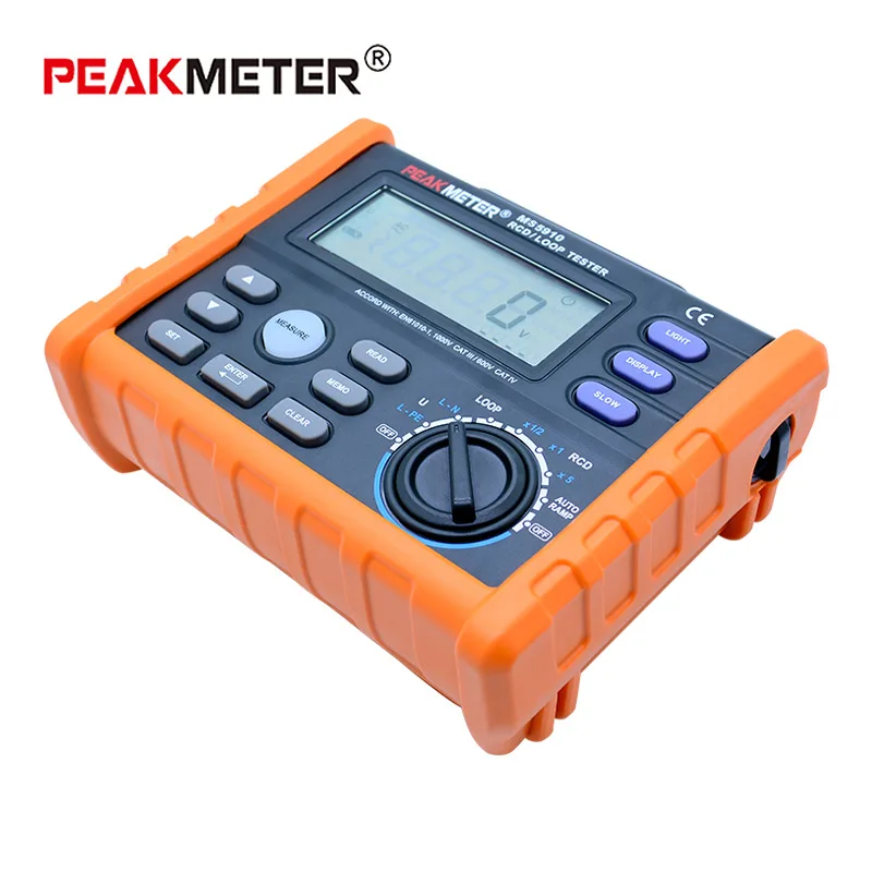 PEAKMETER MS5910 цифровой измеритель сопротивления RCD тестер сопротивления петли мультиметр для GFCI тестирование сопротивления петли