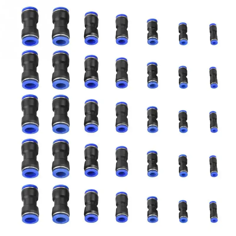 35Pcs Quick Connector OD 46810121416mm Air Hose Pneumatic Straight