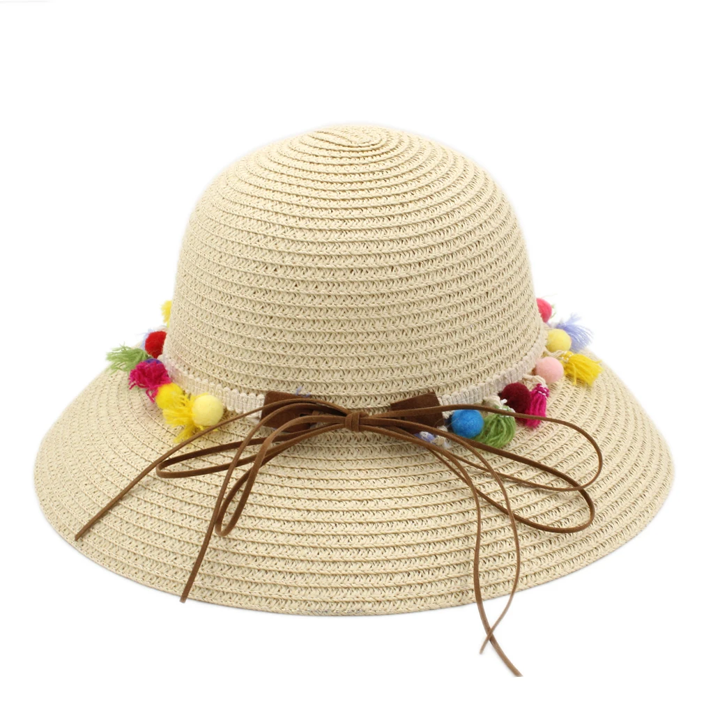 Mistdawn الصيف المرأة السيدات طوي القش قبعة دائرية الشاطئ قبعة الشمس الرامي كاب w/DIY أضاليا رباط البرنيطة حجم 56- 58 سنتيمتر