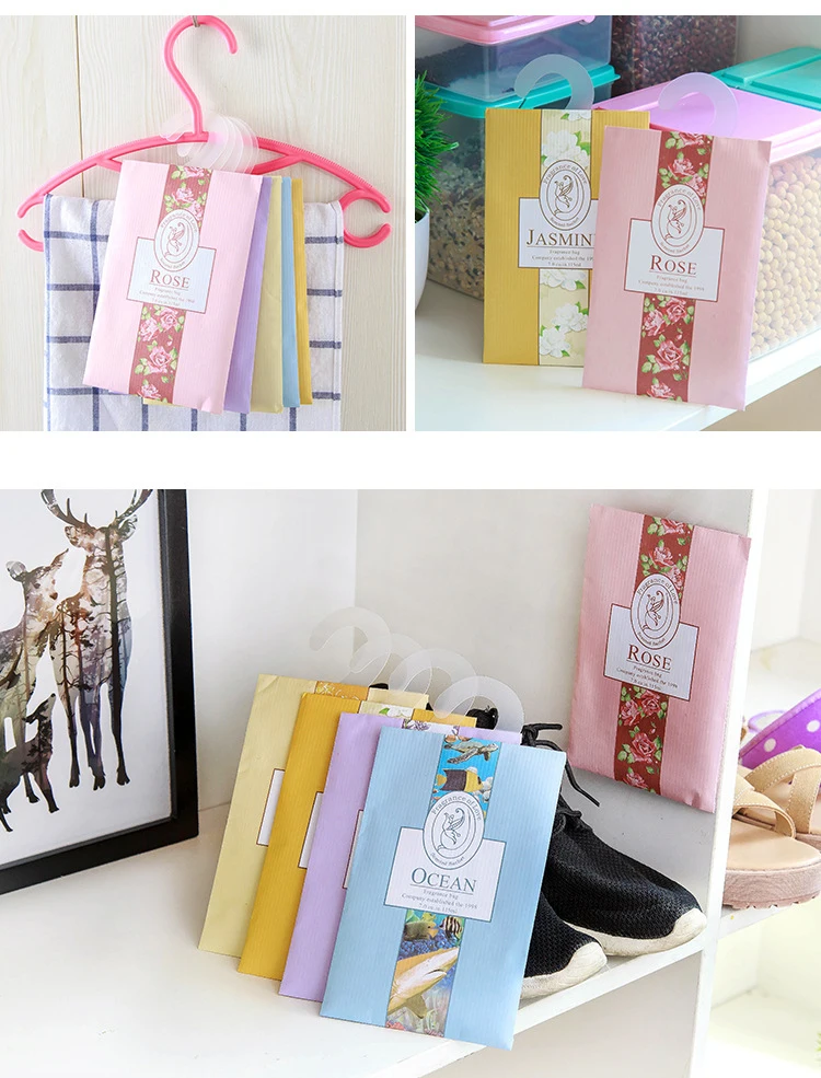 Aromatherapy Natural Smell Incense Wardrobe Sachet Air Fresh Scent Bag Perfume Lavender Rose Jasmine Lily Flower lavender Lemon  (4)