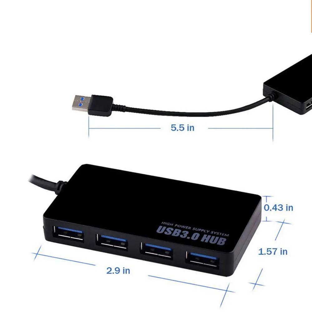 Leadzoe USB сплиттер 4 порта USB 3,0 концентратор для ноутбуков Компьютерные аксессуары хаб USB ПК супер скорость USB концентратор