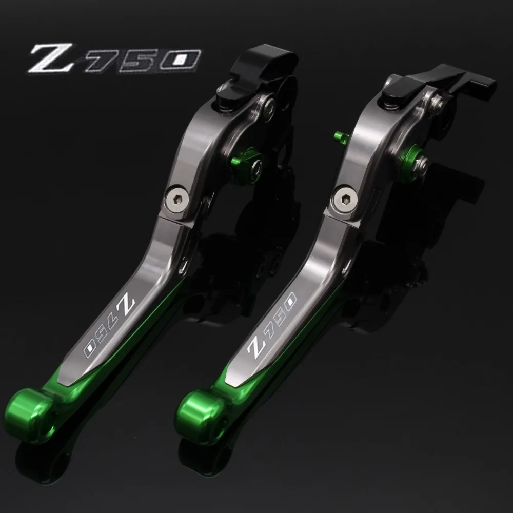 

!Logo(Z750) Green+Titanium For Kawasaki Z750 (not Z750S model) 2007 2008 2009 2010 2011 2012 CNC Motorcycle Brake Clutch Levers