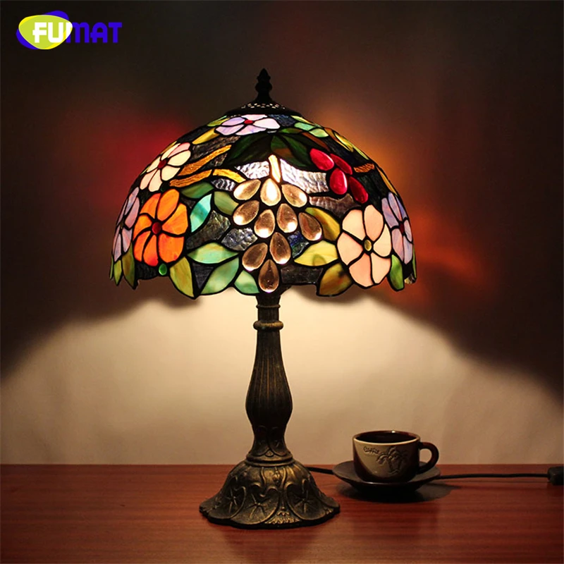 FUMAT Table Lamps Stained Glass Lamp led light Bedside Study Pastoral Living Room Bar Table Lights Christmas home Desk lights FUMAT Table Lamps Stained Glass Lamp led light Bedside Study Pastoral Living Room Bar Table Lights Christmas home Desk lights