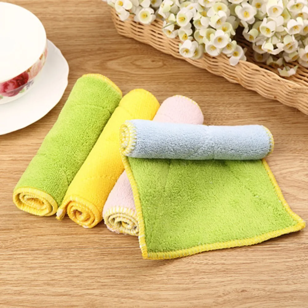 

1pcs 24 *13cm Soft Double-sided Microfiber Dish towels Thickening Cloth Dish Nonstick Oil Absorbent Kitchen Towels Scouring pad