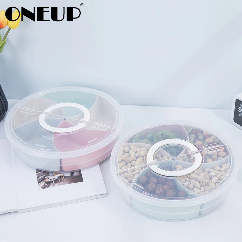 

ONEUP Plastic Snack Candy Storage Box With Lid Christmas Gift Wedding Party Decoration Fruit Melon Seed Nut Holder Storage Box