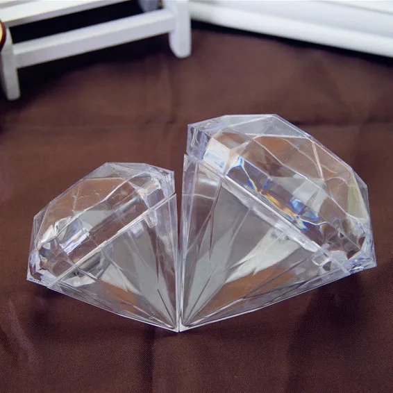 

Free shipping new arrival plastic transparent diamond shape wedding favor boxes ,90pcs/lot , By2901