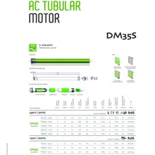 Dooya трубчатый двигатель DM35S DM35SL малошумная версия DM35B с одним каналом/15 каналов, 50 мм трубка для рольставни