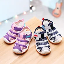 New 2019 Summer Boys Sandals for Girls Mesh Children Sport Sandals Fashion Hook&loop Non-slip Kids Shoe for 1-6 Years Size 15-26