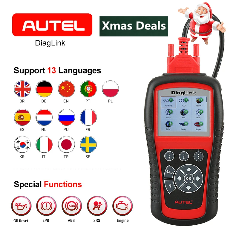 AUTEL Diaglink OBDII EOBD Car Diagnostic Code Reader Oil Reset SRS EPB