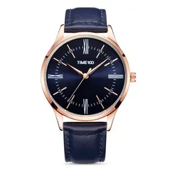 TIME100 Мужские Часы ультра тонкий черный кварцевые часы Бизнес Повседневное водонепроницаемые наручные часы Для мужчины xfcs relogios masculino