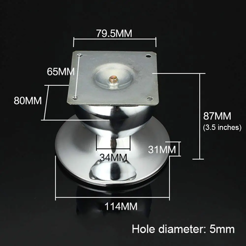 4 шт. Серебряная Мебель ножки дивана, круглые толстые металлические для журнального столика кровать сменный корпус ноги ржавчины Нескользящие ножки стола