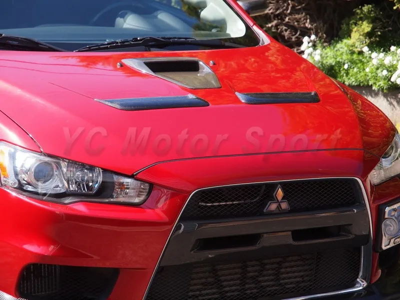 2008-2012 Mitsubishi Lancer Evolution EVO X Charge Speed Style Hood Vents CF (9)