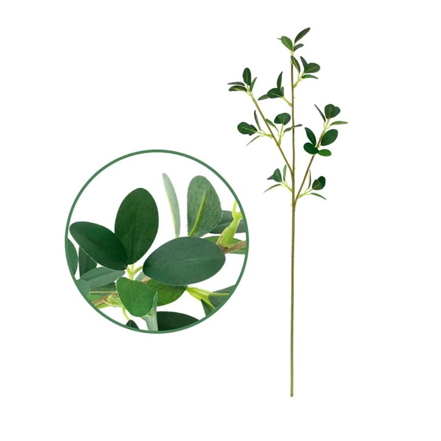 Зеленый Искусственный Рододендрон, листья, шелк, длинный стебель, искусственные растения для домашнего магазина, свадебные джунгли, вечерние украшения, искусственная листва