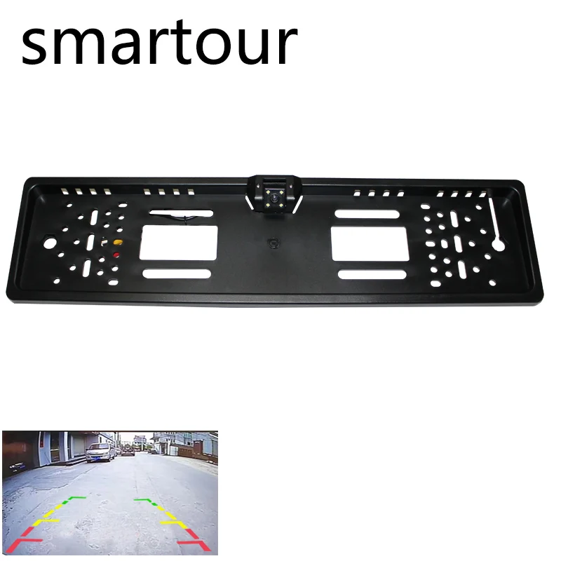 

Smartour Car Rear View Camera Waterproof EU European License Plate Frame Parktronic Reverse 4 LED Night Vision Reversing Camera