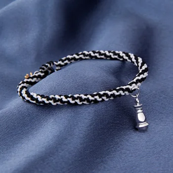 

Anime 925 Sterling Silver NO GAME NO LIFE Shiro Sora Crown Chess Wristband Bracelet Hand Chain Hand Starp Cosplay Prop Gift