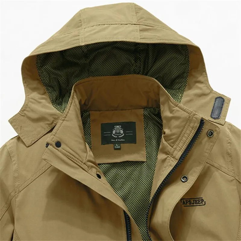 Military Cotton Jacket Overcoat Man Autumn Spring Male Top Quality Windbreaker 4XL 3XL to M male Long Coat Militar Motorcycle