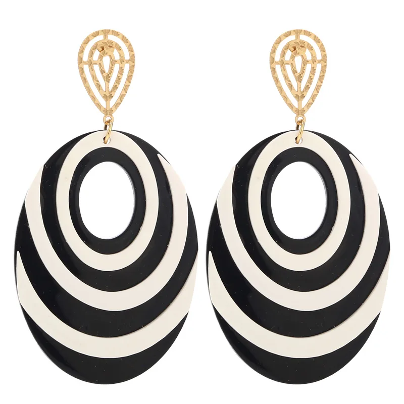 

Stainless Steel Large Acrylic Teardrop Dangle Earring Resin Drop Long Shoulder Earrings For Women Lady