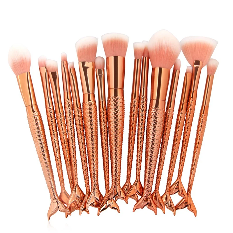 New Fashion Cute Mermaid Makeup Brushes Set Blending Powder Contour