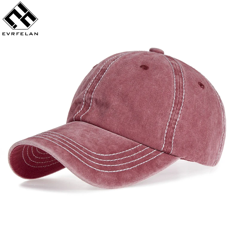 

Evrfelan Adjustable Outdoor Sports Summer Caps Snapback Summer Solid Casual Adults Fashion Washed Durable Baseball Hat Unisex