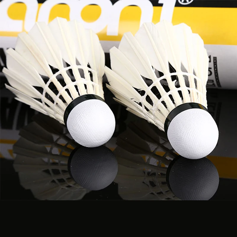 IANONI bádminton bola A70 12 negro pluma de ganso blanco Bola de formación de alta calidad velocidad 77 bádminton accesorios paquete