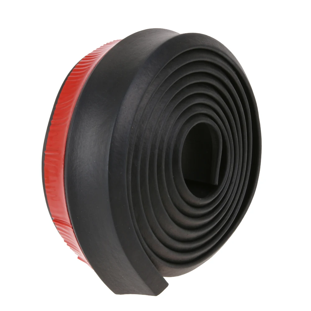 2.5M Soft Black Rubber Bumper Auto Rubber Mouldings Car Protector Outside Front Bumper Lip Kit Car Bumper Strip Car-styling Hot