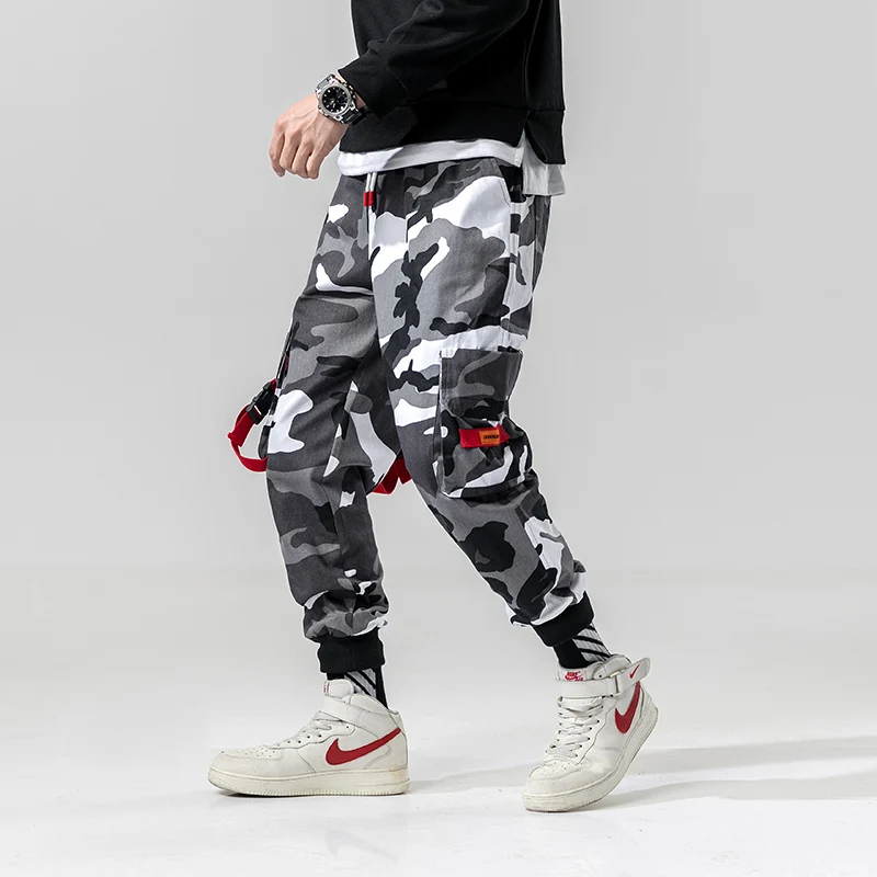 2019 Для мужчин уличной моды s Камуфляж Jogger брюки молодежи Повседневное весенние