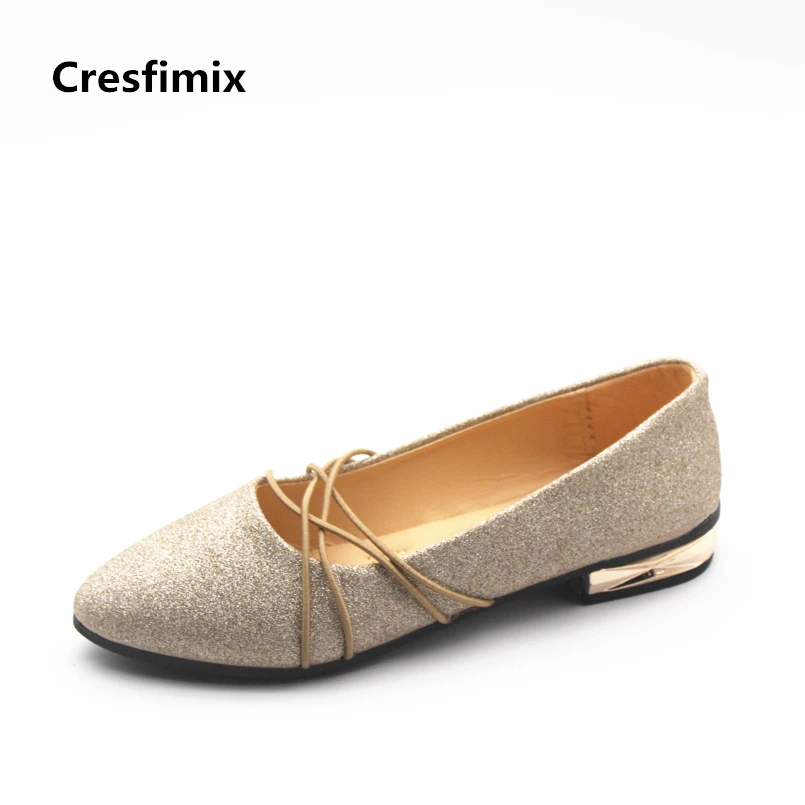 comfortable silver flats