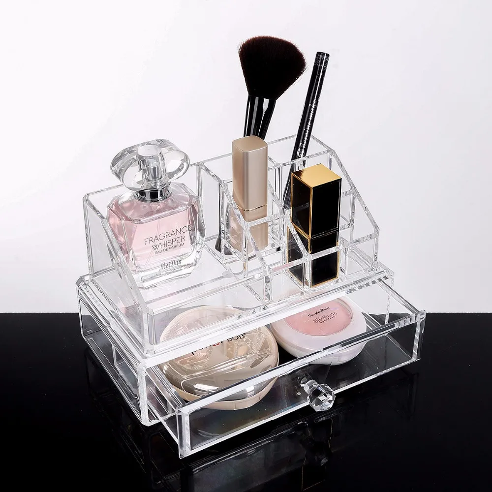 New Clear Acrylic Makeup Storage Case Nail Polish Rack Lipstick