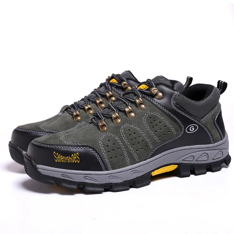 

Men Safety Shoes Breathable Summer Women and Men Shoes Anti-smashing Anti-piercing Antiskid Men's Mesh Work Shoes Steel Toe