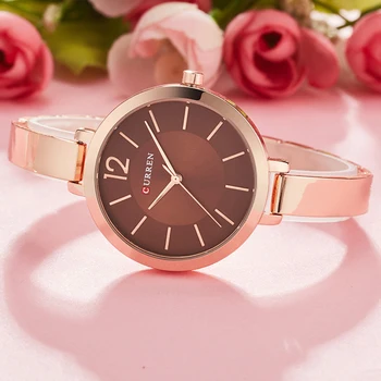 

New Fashion Design Women's Watches CURREN Top Brand Luxury Casual Wrist Watch Waterproof Quartz Women Watch Female Thin Clock