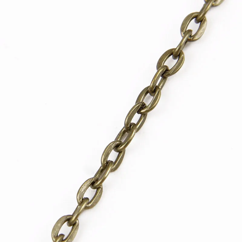 5m/lot Antique Bronze Color 0.9x3.5x5mm Metal Necklace Chains Bracelets