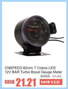 CNSPEED 60 мм 12 в автомобильный турбо Boost Gauge 2 бар+ регулируемый турбо Boost контроллер комплект с датчиком освещения YC101411