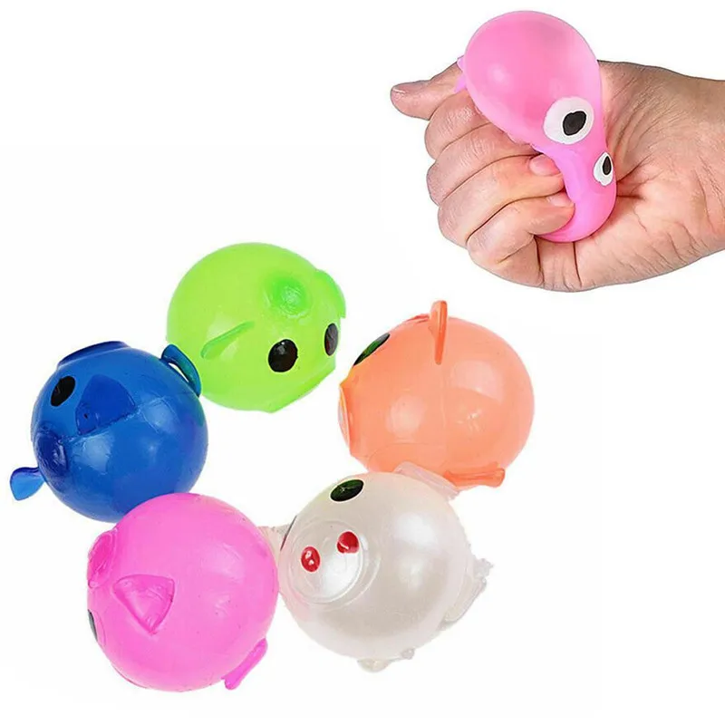 

Dongzhur 1PC Splat Ball Pig Toys Squeeze Toy Anti Stress Venting Ball Jelly pig Decompression Soft Sticky Relief Funny Gift new