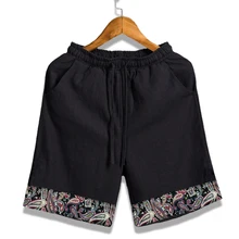 Env мужские st новые продажи мужские хлопковые льняные пляжные шорты Лоскутные стежки Цветные Цветочные спортивные шорты большие размеры 8XL 5XL