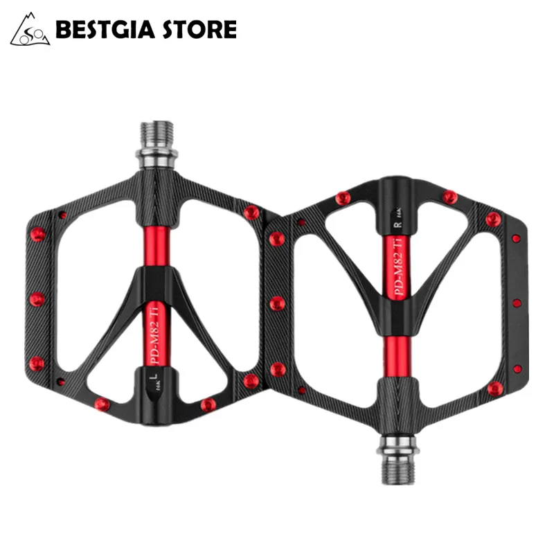 

New Design 6 Bearings Ti Axle Bicycle Pedal Anti-slip Ultralight CNC MTB Mountain Bike Pedal Sealed Bearing Pedals Bicycle Parts
