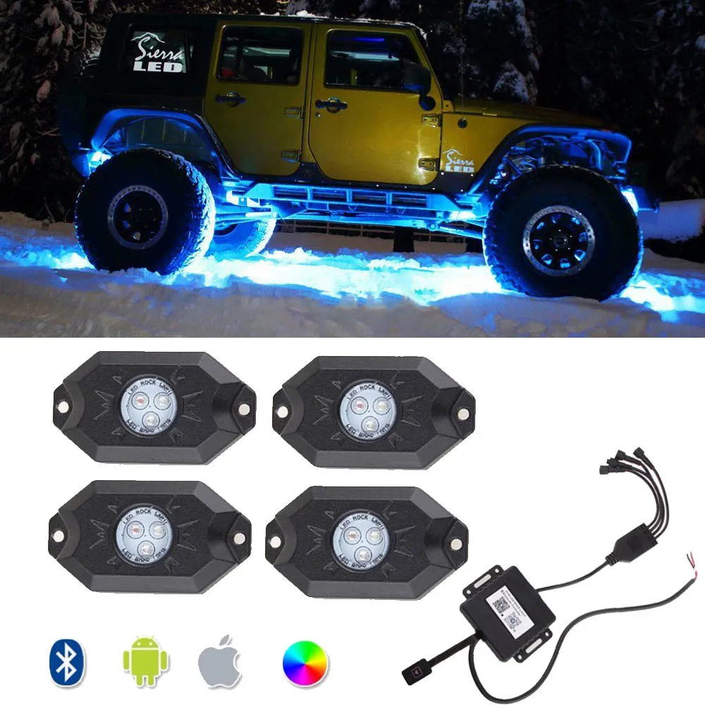 Bluetooth Pod RGB светодиодный светильник для внедорожника автомобиля лодки (4 шт.)|led rock