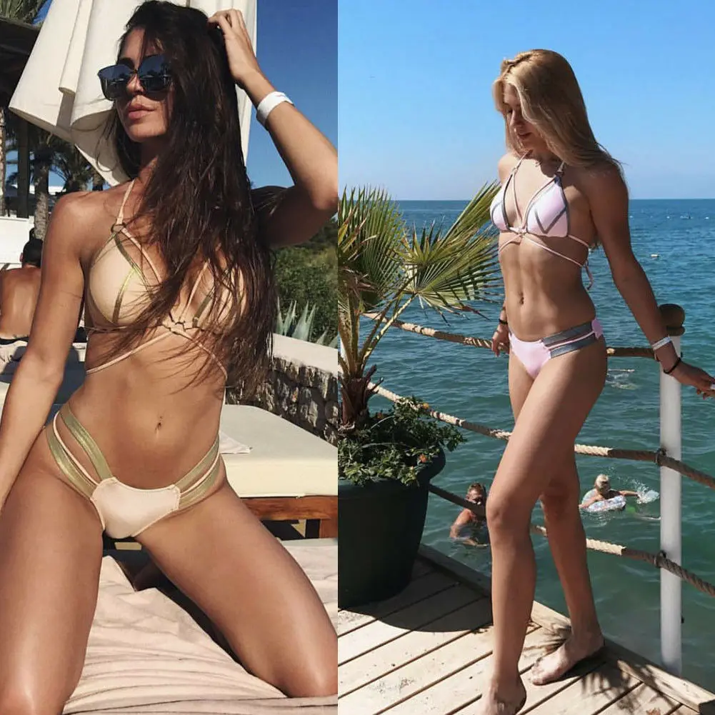 

Hirigin 2019 Brand New Summer Ladies Women Sexy Set Swimsuit Padded Push-up Bathing Suit Swimwear Beachwear