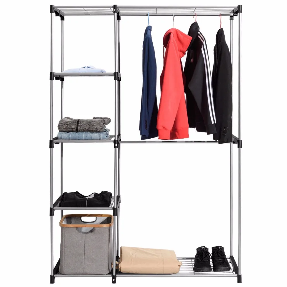  Giantex Closet Organizer Garment Rack Portable Clothes Hanger Storage Rack Home Shelf Home Furnitur